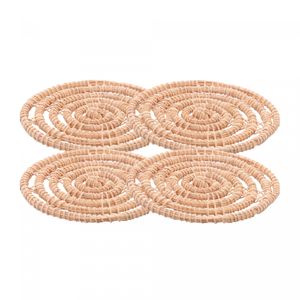 Conjunto 4 Porta Copos de Fibra Natural Palm 10cm - Lyor