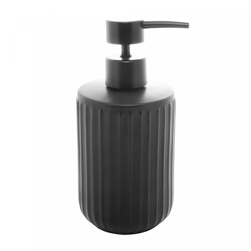 Porta-Sabonete-Liquido-de-Ceramica-Granilite-Clean-Preto-430ml-Lyor