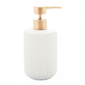 Porta Sabonete Líquido de Cerâmica Granilite Clean Branco 430ml - Lyor
