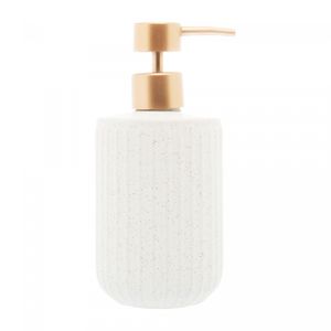 Porta Sabonete Líquido de Cerâmica Granilite Clean Branco 430ml - Lyor