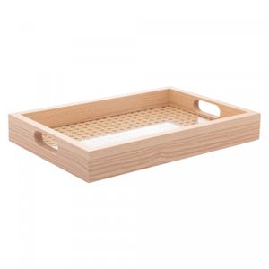 Bandeja Retangular de Mdf com Fundo Treliça 31,5cm x 4cm x 21,5cm - Lyor