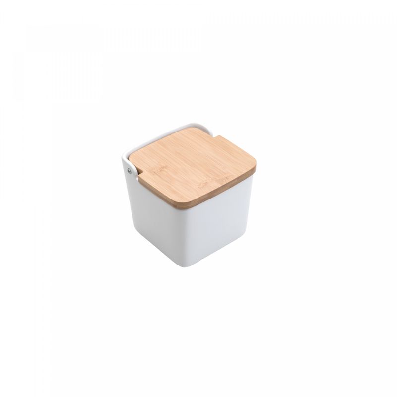 Saleiro-de-Mesa-de-Ceramica-com-Tampa-de-Bambu-Bianco-12cm-Lyor