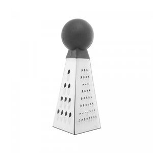Mini Ralador de Aço Inox 3 Faces com Cabo Preto 4cm x 4cm x 9cm - Lyor