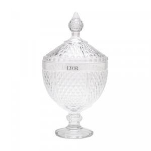 Potiche de Cristal com Pé Bico de Jaca 15cm x 28cm - Lyor