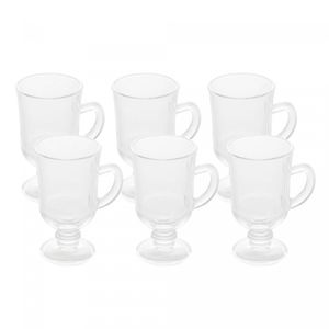 Conjunto 6 Taças de Cappuccino de Vidro com Alça e Pé 115ml - Lyor