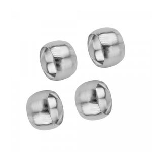 Conjunto 4 Anéis para Guardanapo de Aço Niquelado Circle Prata 4,5cm - Lyor