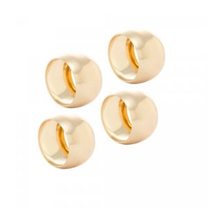 Conjunto 4 Anéis para Guardanapo de Aço Circle Dourado 4,5cm - Lyor