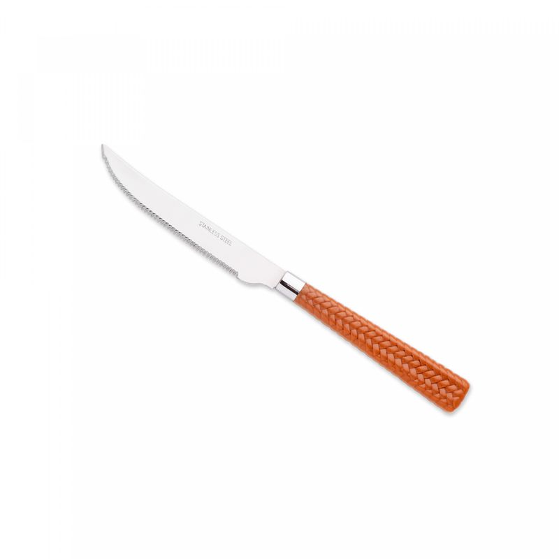 Conjunto-6-Facas-de-Churrasco-de-Aco-Inox-com-Cabo-de-Plastico-Rattan-Marrom-22cm-Lyor