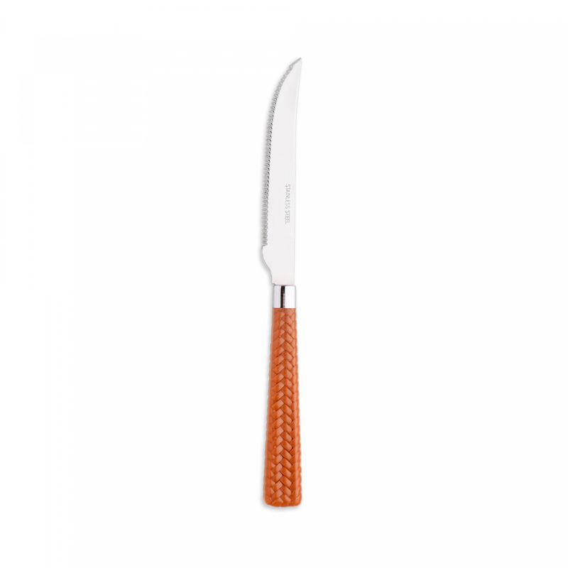 Conjunto-6-Facas-de-Churrasco-de-Aco-Inox-com-Cabo-de-Plastico-Rattan-Marrom-22cm-Lyor