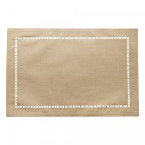 Lugar Americano de Poliéster e Linho Lévis Bege 45cm x 30cm - Lyor