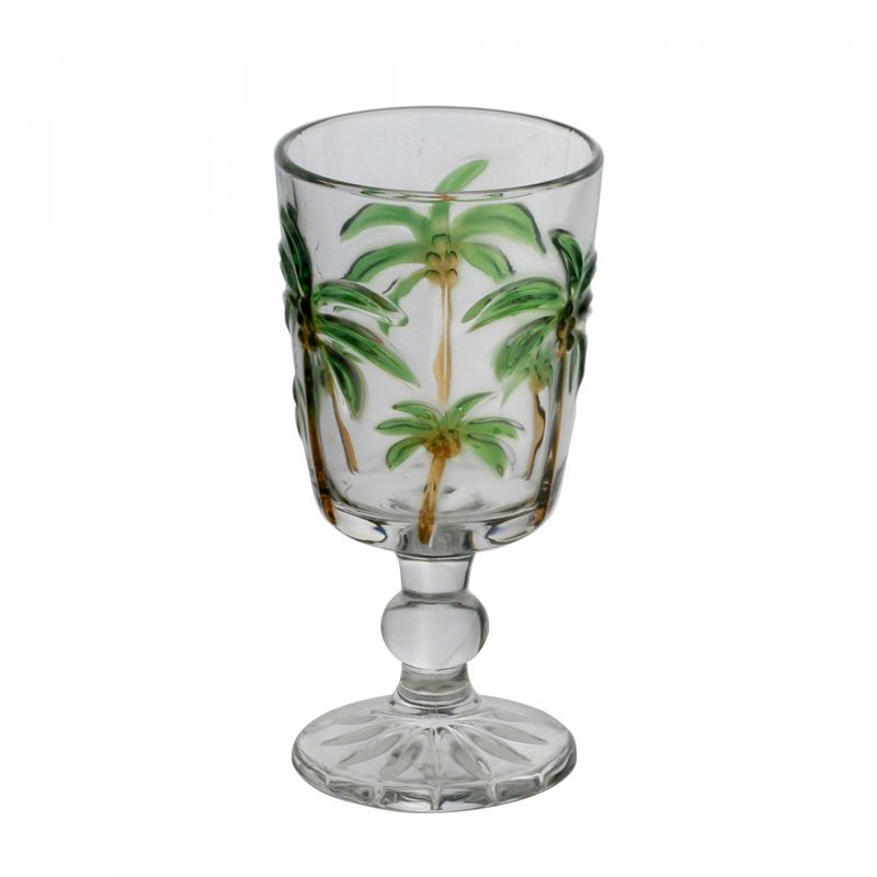 Conjunto-6-Tacas-de-Agua-de-Vidro-Tropical-Palm-Hand-Painting-310ml-Lyor