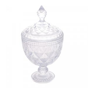 Potiche de Cristal com Pé Diamond 15cm x 28cm - Lyor