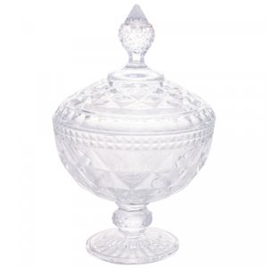 Potiche de Cristal com Pé Diamond 15cm x 23cm - Lyor