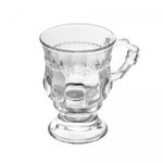 Taca-de-Cappuccino-de-Cristal-com-Alca-e-Pe-Diamante-142ml-Lyor