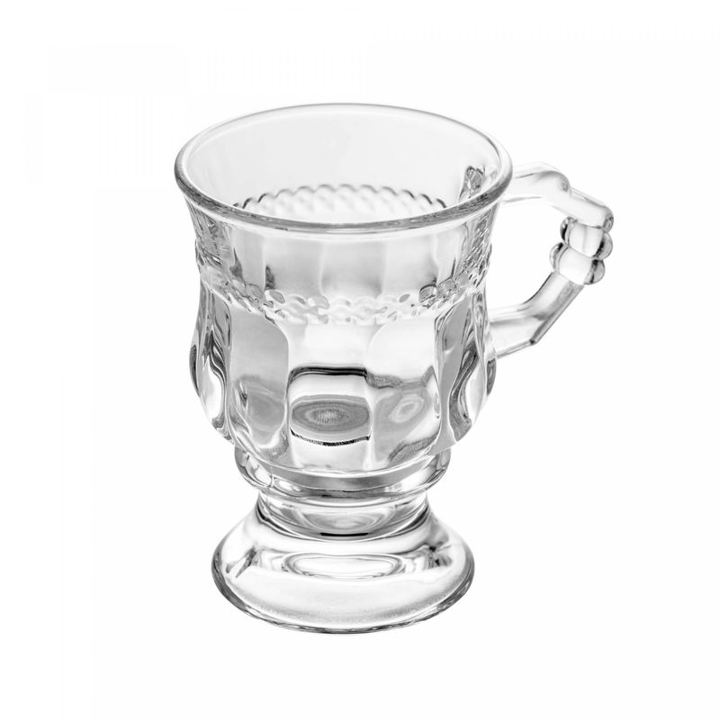 Taca-de-Cappuccino-de-Cristal-com-Alca-e-Pe-Diamante-142ml-Lyor