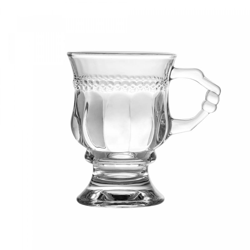 Taca-de-Cappuccino-de-Cristal-com-Alca-e-Pe-Diamante-142ml-Lyor