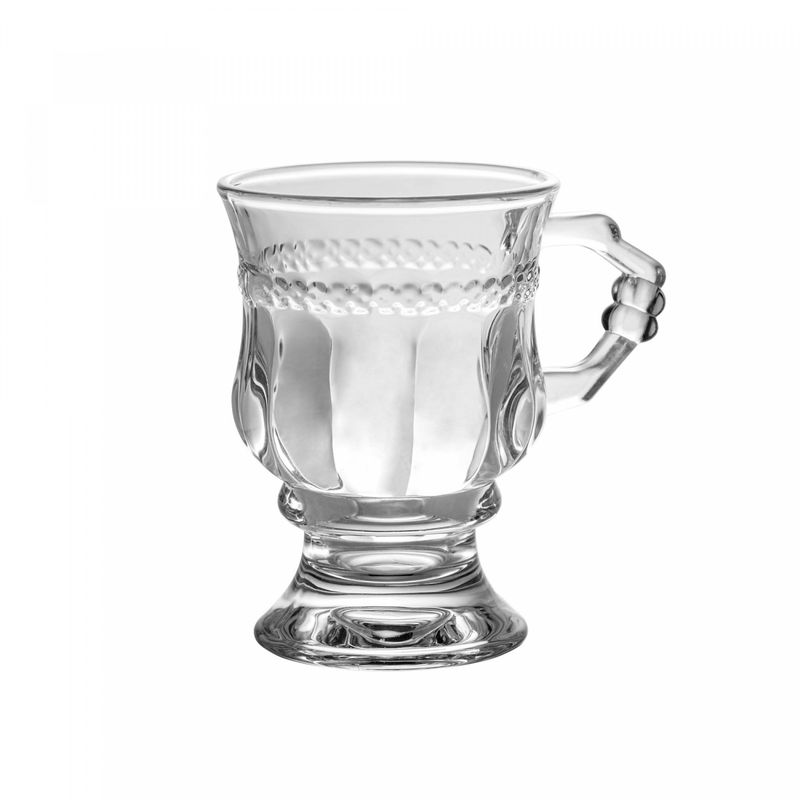 Taca-de-Cappuccino-de-Cristal-com-Alca-e-Pe-Diamante-142ml-Lyor