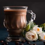 Taca-de-Cappuccino-de-Cristal-com-Alca-e-Pe-Diamante-142ml-Lyor
