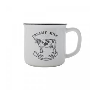 Caneca de Porcelana Creamy Milk Branca e Preta 260ml - Lyor