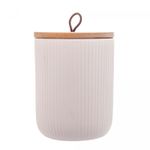 Potiche-de-Ceramica-com-Tampa-de-Bambu-e-Pegador-de-Corda-Lines-Branco-10cm-x-10cm-x-125cm-Lyor