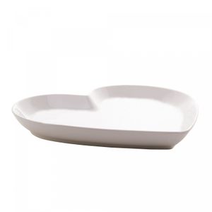 Porta Anéis de Cerâmica Heart Branco 14,5cm x 13,5cm x 2,3cm - Lyor