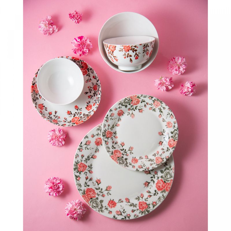 Prato-para-Sobremesa-de-Porcelana-Pink-Garden-Raso-195cm-Lyor