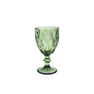 Taça para Água de Vidro Diamond Verde 325ml - Lyor
