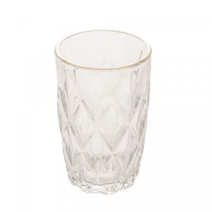 Copo Alto de Vidro com Fio de Ouro Diamond 350ml - Lyor