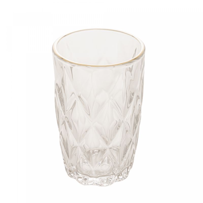 Copo-Alto-de-Vidro-com-Fio-de-Ouro-Diamond-350ml-Lyor