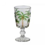 Taca-para-Agua-de-Vidro-Tropical-Palm-Hand-Painting-310ml-Lyor