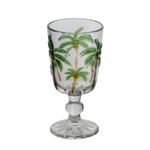 Taca-para-Agua-de-Vidro-Tropical-Palm-Hand-Painting-310ml-Lyor