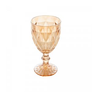 Taça para Água de Vidro Diamond Âmbar Metalizado 325ml - Lyor