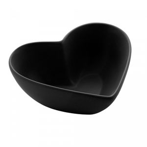 Coração Decorativo de Cerâmica Heart Preto 21cm x 21cm x 7cm - Lyor