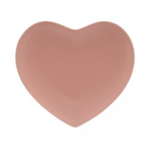 Coração Decorativo de Cerâmica Heart Rosa 13,5cm x 12,5cm x 2cm - Lyor