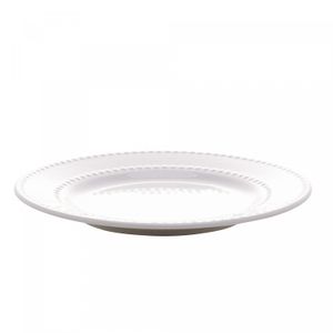 Prato Raso de Porcelana New Bone Pearl Branco 27cm - Lyor