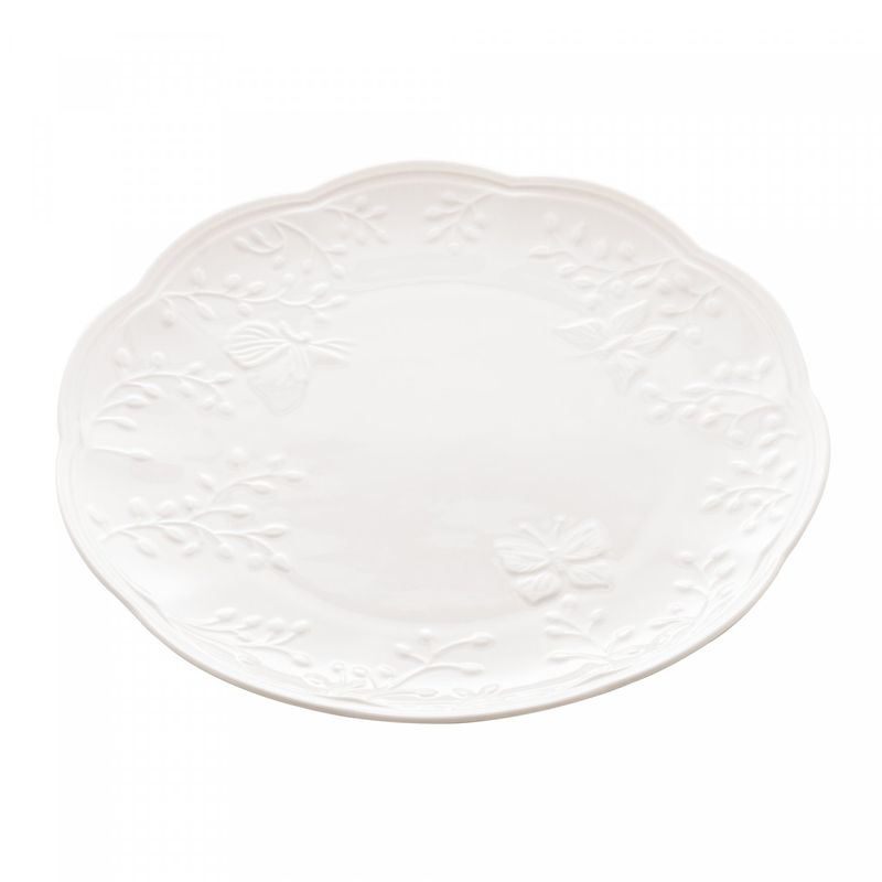 Prato-Raso-de-Porcelana-New-Bone-Butterfly-Flower-265cm-x-27cm-x-25cm-Lyor