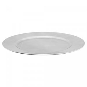 Sousplat de Plástico Opala Prata 33cm - Lyor