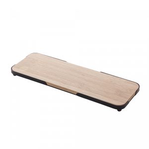 Bandeja Retangular de Bambu com Moldura de Metal 30cm x 10cm x 2cm - Lyor