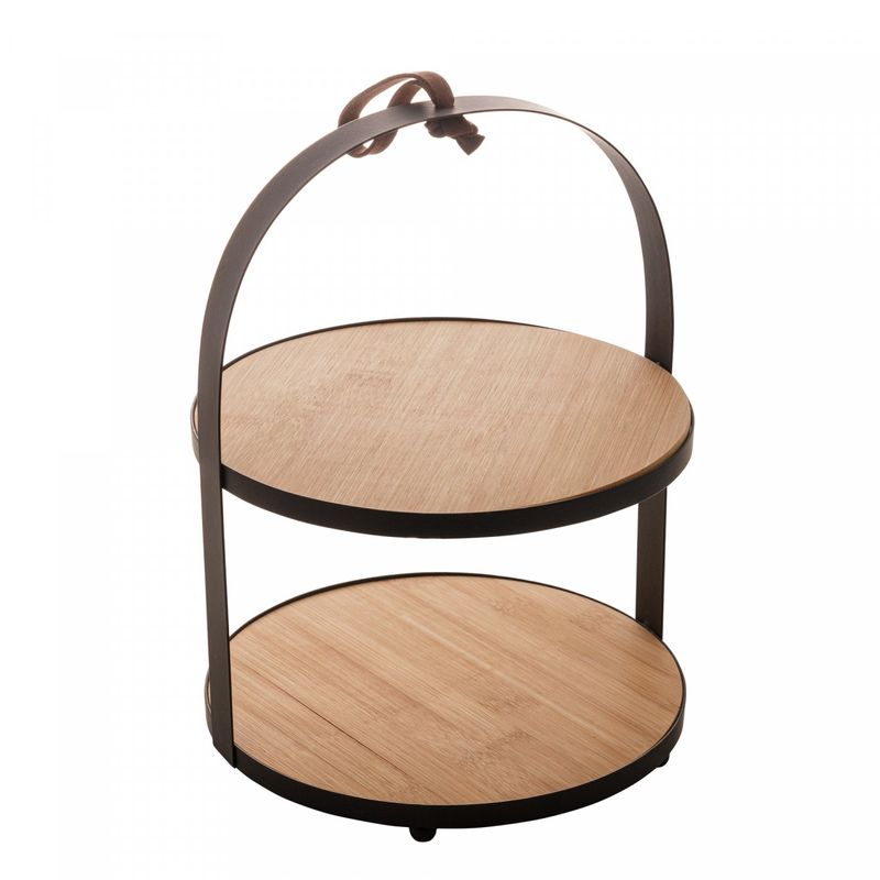 Suporte-para-Doces-de-2-Andares-de-Bambu-com-Moldura-de-Metal-195cm-x-195cm-x-26cm-Lyor