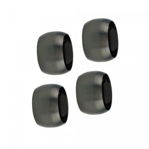 Conjunto 4 Anéis para Guardanapo de Aço Circle Preto 4,5cm - Lyor