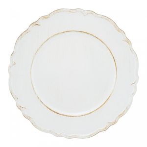 Sousplat Patinado de Plástico Moon Branco 33cm - Lyor