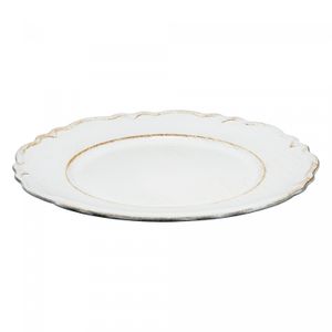 Sousplat Patinado de Plástico Moon Branco 33cm - Lyor