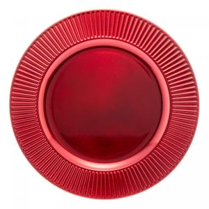 Sousplat de Plástico Primer Vermelho 33cm - Lyor