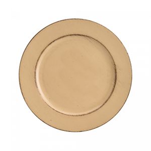 Sousplat Patinado de Plástico Opala Bege 33cm - Lyor