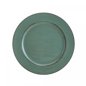 Sousplat Patinado de Plástico Opala Verde 33cm - Lyor