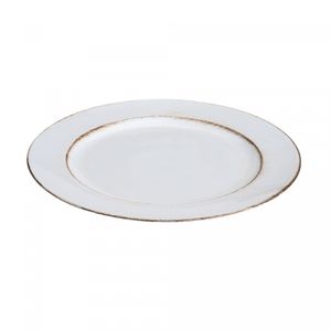 Sousplat Patinado de Plástico Opala Branco 33cm - Lyor