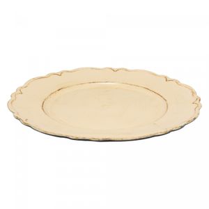 Sousplat Patinado de Plástico Moon Bege 33cm - Lyor
