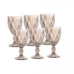 Conjunto-6-Tacas-de-Agua-de-Vidro-Diamond-Cinza-Metalizado-325ml-Lyor