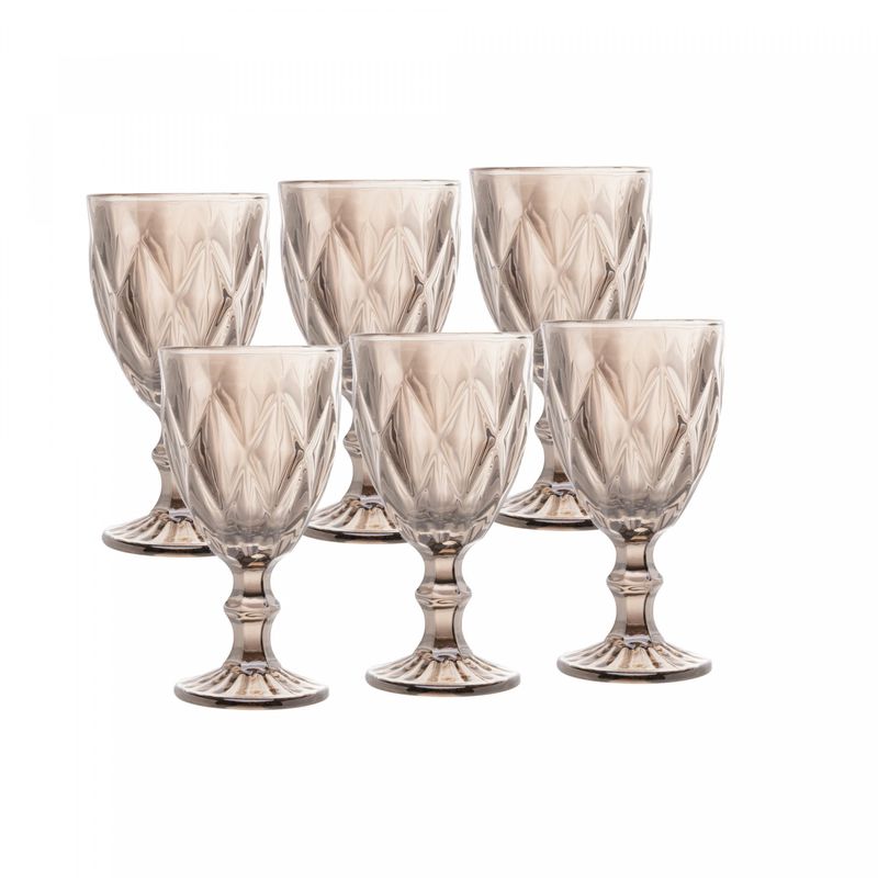 Conjunto-6-Tacas-de-Agua-de-Vidro-Diamond-Cinza-Metalizado-325ml-Lyor