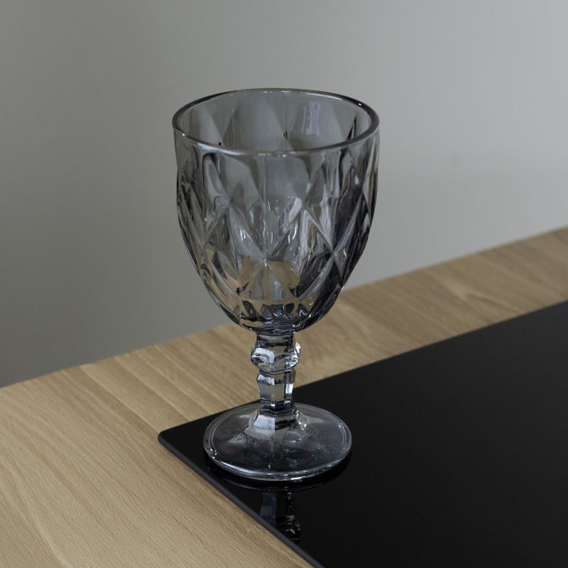 Conjunto-6-Tacas-de-Agua-de-Vidro-Diamond-Cinza-Metalizado-325ml-Lyor